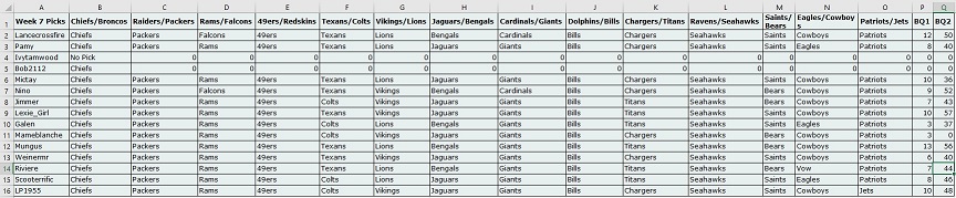 Week 7 Picks
